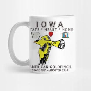 Iowa - American Goldfinch - State, Heart, Home - state symbols Mug